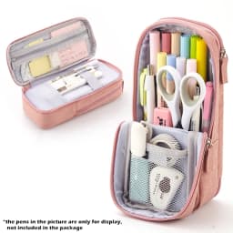 Angoo Normcore Pen Bag Pencil Case Two Layer Foldable Stand Fabric Phone Holder Storage Pouch for Stationery Office School A6171