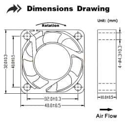 2 Pieces DC 24V 12V 5V 40mm x 40mm x 10mm 2-Pin Ball Bearing Computer PC Case Cooling Fan 4010 3D Printer Fan