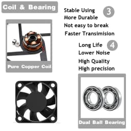 2 Pieces DC 24V 12V 5V 40mm x 40mm x 10mm 2-Pin Ball Bearing Computer PC Case Cooling Fan 4010 3D Printer Fan
