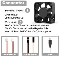 2 Pieces DC 24V 12V 5V 40mm x 40mm x 10mm 2-Pin Ball Bearing Computer PC Case Cooling Fan 4010 3D Printer Fan