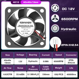 2 Pieces DC 24V 12V 5V 40mm x 40mm x 10mm 2-Pin Ball Bearing Computer PC Case Cooling Fan 4010 3D Printer Fan