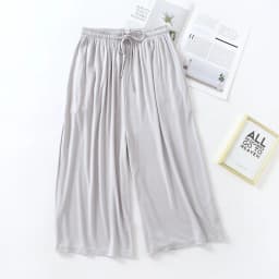 Summer Japanese Style Loose Cropped Trousers Ladies Modal Thin Shorts Solid Color Wide Leg Large Size Home Pants Womens Bottoms