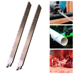 2Pcs 300mm Meat Bone Ice Cutting Reciprocating Saw Blade Stainless Steel Meat Saws Cutter For Cutting Meat Ice Wood Metal