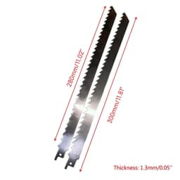 2Pcs 300mm Meat Bone Ice Cutting Reciprocating Saw Blade Stainless Steel Meat Saws Cutter For Cutting Meat Ice Wood Metal