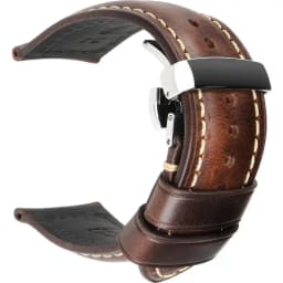 MAIKES High Quality Genuine Leather Watchband 18mm Calf Leather Watch Band Butterfly Buckle Strap Bracelet Accessories Wristband