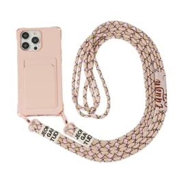 Strap Case For iPhone 17 Pro Max 16 15 14 12 18 13 Mini Plus Air Shockproof Silicone Card Slot Crossbody Necklace Lanyard Cover