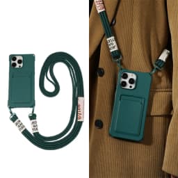 Strap Case For iPhone 17 Pro Max 16 15 14 12 18 13 Mini Plus Air Shockproof Silicone Card Slot Crossbody Necklace Lanyard Cover