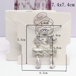 50Pcs 7.4x7.4cm White Paper Card Print Vintage Girl/Cactus Girl Pattern Earring Necklace Hairband Jewelry Display Packaging Card