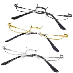 Y2K Half Frame Glasses Without Lens Girls Chic Harajuku Cosplay Party Fashion Decoration Glasses Metal Photography Fake Glasses