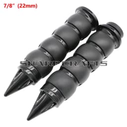 1" 25mm & 7/8'' 22mm Billet Rubber Flame Spike Hand Grips For Harley Honda Kawasaki Suzuki Yamaha Bikes Cruiser Chopper Custom