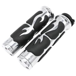 1" 25mm & 7/8'' 22mm Billet Rubber Flame Spike Hand Grips For Harley Honda Kawasaki Suzuki Yamaha Bikes Cruiser Chopper Custom
