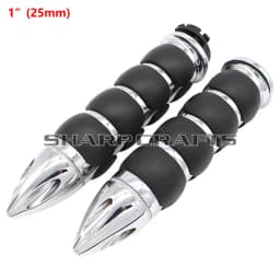 1" 25mm & 7/8'' 22mm Billet Rubber Flame Spike Hand Grips For Harley Honda Kawasaki Suzuki Yamaha Bikes Cruiser Chopper Custom