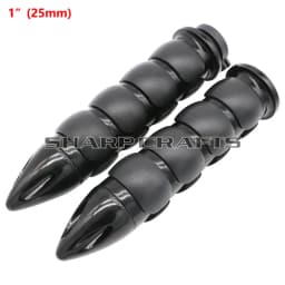 1" 25mm & 7/8'' 22mm Billet Rubber Flame Spike Hand Grips For Harley Honda Kawasaki Suzuki Yamaha Bikes Cruiser Chopper Custom