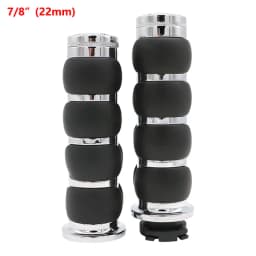 1" 25mm & 7/8'' 22mm Billet Rubber Flame Spike Hand Grips For Harley Honda Kawasaki Suzuki Yamaha Bikes Cruiser Chopper Custom