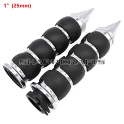1" 25mm & 7/8'' 22mm Billet Rubber Flame Spike Hand Grips For Harley Honda Kawasaki Suzuki Yamaha Bikes Cruiser Chopper Custom