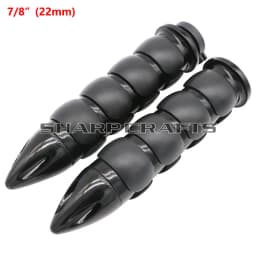 1" 25mm & 7/8'' 22mm Billet Rubber Flame Spike Hand Grips For Harley Honda Kawasaki Suzuki Yamaha Bikes Cruiser Chopper Custom