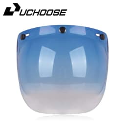 Authentic Bubble Mirror Motorcycle Helmet Three Button Type Retro Style Helmet Lenses Bubble Shield Visors Helmet Accessories
