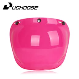 Authentic Bubble Mirror Motorcycle Helmet Three Button Type Retro Style Helmet Lenses Bubble Shield Visors Helmet Accessories