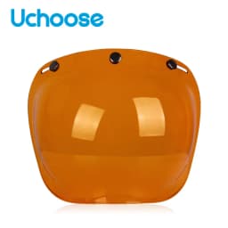 Authentic Bubble Mirror Motorcycle Helmet Three Button Type Retro Style Helmet Lenses Bubble Shield Visors Helmet Accessories