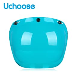 Authentic Bubble Mirror Motorcycle Helmet Three Button Type Retro Style Helmet Lenses Bubble Shield Visors Helmet Accessories