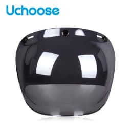Authentic Bubble Mirror Motorcycle Helmet Three Button Type Retro Style Helmet Lenses Bubble Shield Visors Helmet Accessories
