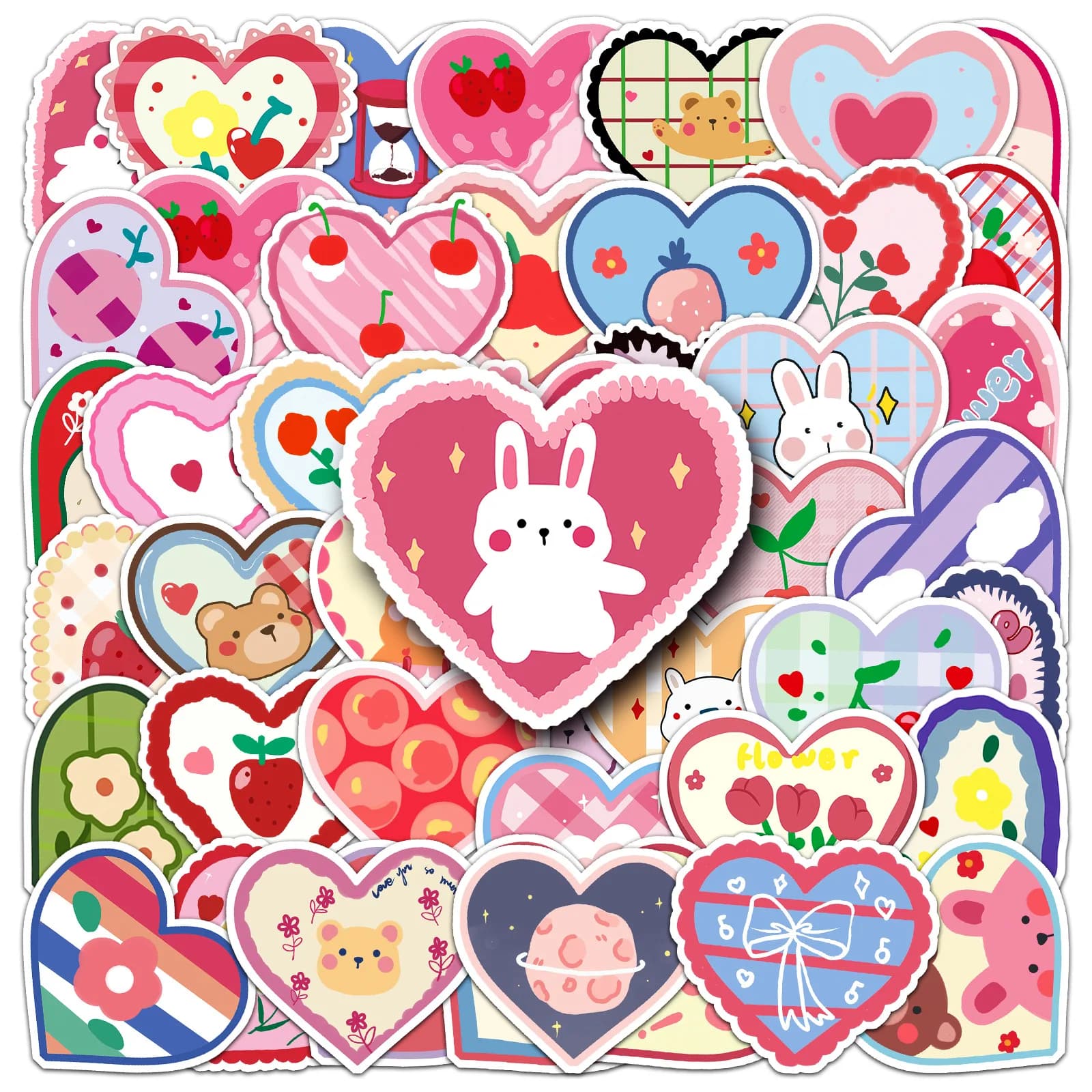 10/30/50pcs Love Cartoon Cute Graffiti Sticker Creative Laptop Phone Diy Helmet Bicycle Car  Waterproof Decorative Stickers