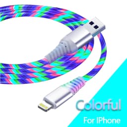 7A Glowing Cable Micro USB Type C Cable Fast Charging For iPhone Huawei Xiaomi LED light Charger Flowing Streamer USB C Cord