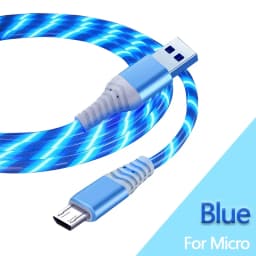 7A Glowing Cable Micro USB Type C Cable Fast Charging For iPhone Huawei Xiaomi LED light Charger Flowing Streamer USB C Cord