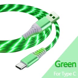 7A Glowing Cable Micro USB Type C Cable Fast Charging For iPhone Huawei Xiaomi LED light Charger Flowing Streamer USB C Cord