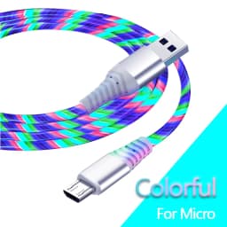 7A Glowing Cable Micro USB Type C Cable Fast Charging For iPhone Huawei Xiaomi LED light Charger Flowing Streamer USB C Cord