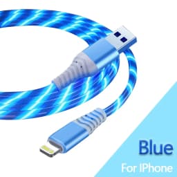 7A Glowing Cable Micro USB Type C Cable Fast Charging For iPhone Huawei Xiaomi LED light Charger Flowing Streamer USB C Cord