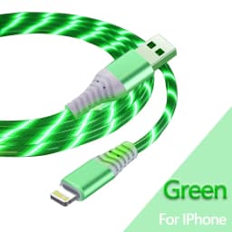 7A Glowing Cable Micro USB Type C Cable Fast Charging For iPhone Huawei Xiaomi LED light Charger Flowing Streamer USB C Cord