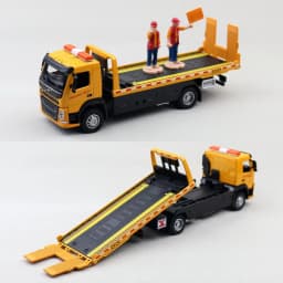 1/50 Volvo Car Trailer Tow Platform Truck Toy Car Diecast Vehicle Model Pull Back Sound & Light Educational Collection Gift Kid