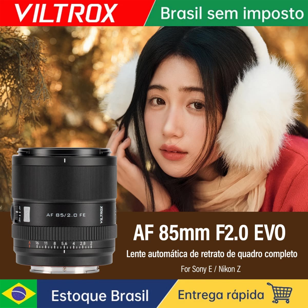 Viltrox 35mm 55mm f1.8 85mm F2.0 EVO Full Frame Auto Focus Portrait Camera Lens for Sony E Nikon Z Mount A7CII ZV-E10 Z5 Z6