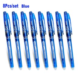 0.7mm 0.5mm Bullet Tip Erasable Gel Pen Set Refill Rods Blue Black Color Ink Cartridge Office School Writing Drawing Stationery