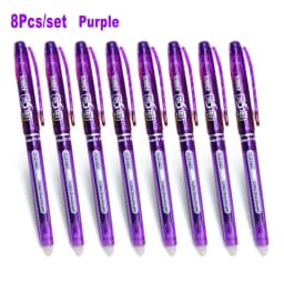 0.7mm 0.5mm Bullet Tip Erasable Gel Pen Set Refill Rods Blue Black Color Ink Cartridge Office School Writing Drawing Stationery