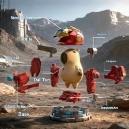 Capybara Superheroes Original Cartoon Action Figure Articulated Action Figure Detachable Weapons DIY Toys Gifts for Boys Adults