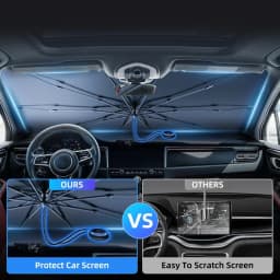 Upgraded Car Windshield Sun Shade Umbrella Foldable Car Sunshade Front Window Cover for UV Ray Block & Sun Heat Protection