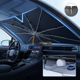 Upgraded Car Windshield Sun Shade Umbrella Foldable Car Sunshade Front Window Cover for UV Ray Block & Sun Heat Protection