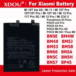 BN5E BM4W BM4X BM5J BM53 BM58 BN66 BN5A BN5C BN5H BN57 BP45 BP4E BP46 BATTERY For Xiaomi 11T Pro 5G/10T lite/Mi 12T Pro/10T Pro