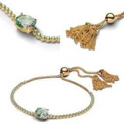 S925 Silver Clover Flower Heart Star Bow Emerald Floral AdjustableTennis Bracelet Pendant Necklace Inlaid Gem Fashion Jewelry
