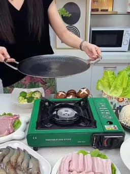 Stainless Steel BBQ Grill Pan for Camping & Home, Compatible with Induction, Gas