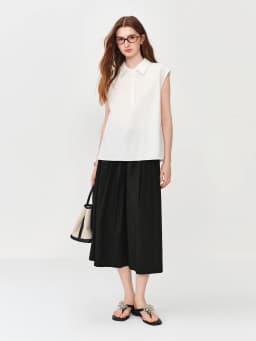 FSLE Cozy Cotton Casual Pants Wide-Leg Fit for Women's Summer 2026 New Arrival A-line Silhouette for Casual Outfits Resort Pants