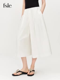 FSLE Cozy Cotton Casual Pants Wide-Leg Fit for Women's Summer 2026 New Arrival A-line Silhouette for Casual Outfits Resort Pants