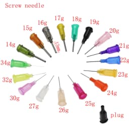 50pcs Luer Lock Syringes Screw Needle Tips Liquid Dispenser Syringe Needles 14G 20G,21G 22G,23G,24G,25G Mixing Many Liquid