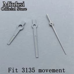 Miuksi silver rose gold blue watch hands green luminous hands fit NH35 NH36 3135 ETA2824 2836 Miyota8215 DG2813 3804 movement