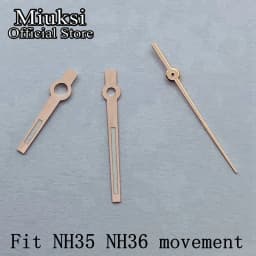 Miuksi silver rose gold blue watch hands green luminous hands fit NH35 NH36 3135 ETA2824 2836 Miyota8215 DG2813 3804 movement