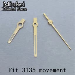 Miuksi silver rose gold blue watch hands green luminous hands fit NH35 NH36 3135 ETA2824 2836 Miyota8215 DG2813 3804 movement