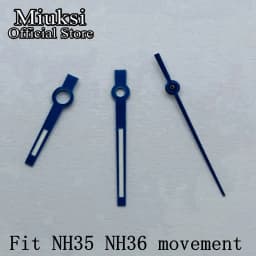 Miuksi silver rose gold blue watch hands green luminous hands fit NH35 NH36 3135 ETA2824 2836 Miyota8215 DG2813 3804 movement