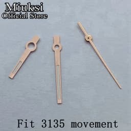 Miuksi silver rose gold blue watch hands green luminous hands fit NH35 NH36 3135 ETA2824 2836 Miyota8215 DG2813 3804 movement